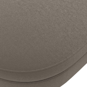 English Elm Ottoman Oval Flannel Storage Bench with Matte Metal Legs for Bedroom or Living Room Brown W487P438631