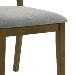 English Elm Lyoi Ladder Back Dining Chairs Set of 2 Gray Upholstered Seat Solid Wood Frame B056P417076