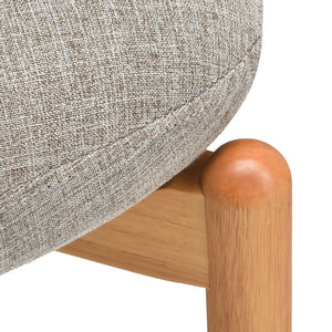 English Elm Modern Linen Upholstered Dining Chair Set Solid Wood Cross Base Removable Back Khaki T3623P466006