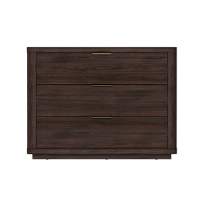 English Elm Evelyn 32" Brown Nightstand - Modern 3-Drawer Design For Stylish Bedroom Storage & Organization B365P398537