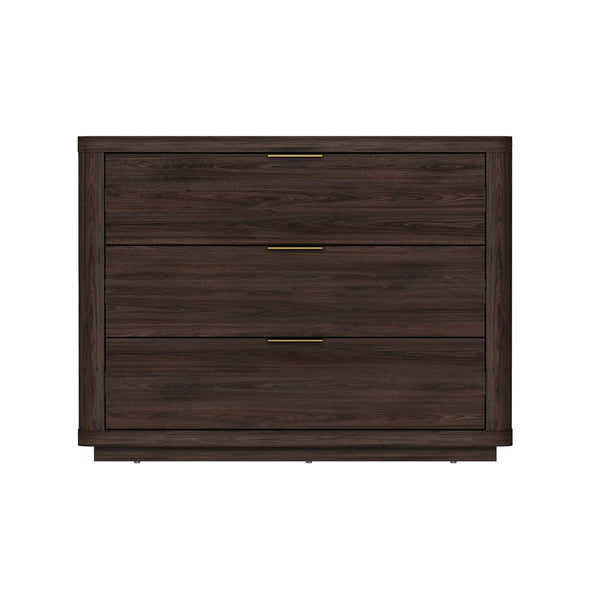 English Elm Evelyn 32" Brown Nightstand - Modern 3-Drawer Design For Stylish Bedroom Storage & Organization B365P398537