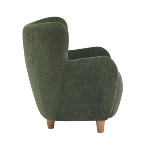 English Elm Christopher Knight Home® - Lucia Velvet Wingback Armchair with Pocket Spring Cushion, Mid-Century Birch Legs, Luxe Comfort Olive Green,Teak 31.5 L x 30.75 W x 30.5 H N776P205426G