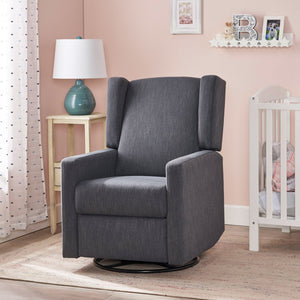 English Elm Christopher Knight Home® - Swivel Recliner Pushback Chair with Lever & Wingback Design, Space-Saving Swivel Recliner for Living Room Charcoal 67547.00CHAR