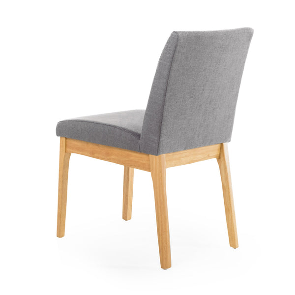 English Elm Dining Chair Set of Two Armless Upholstered Seats with Rubberwood Legs Modern Style Dark Grey 58924.00OAK