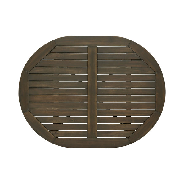 English Elm Christopher Knight Home® - STAMFORD Rustic Acacia Outdoor Bar Table with Slatted Top, X-Stretcher Base, Teak or Grey Finish 64870.00GRY