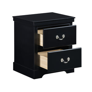 English Elm 1pc Classic Seabright Nightstand with Two Drawers, Satin Nickel Pulls, Versatile Painted Finish Black 24.25 L x 18.25 W x 28.5 H B011P233732