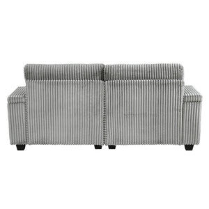 English Elm Swivel Barrel Accent Chair Chenille Tufted Round Club Seat for Living Room Lounge Grey N719S002270E