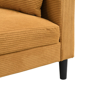 English Elm 57 Inch Compact Upholstered Loveseat with Hardwood Frame for Modern Living Spaces W311P221206