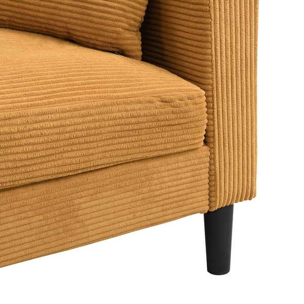 English Elm 57 Inch Compact Upholstered Loveseat with Hardwood Frame for Modern Living Spaces W311P221206