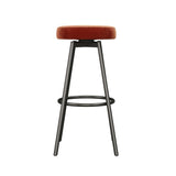 Walker Edison Modern Glam Velvet Bar Stools Set - Rust, Steel Frame, Fire-Resistant Fabric