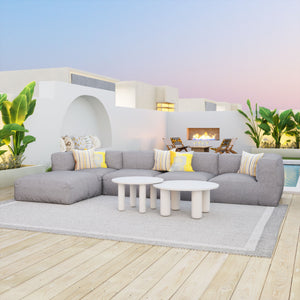 Zuo Modern Ola Coffee Table Set (2-piece) In White – Modern Aluminum Design For Chic Hospitality & Home Spaces White Aluminum 704075-zuo-modern