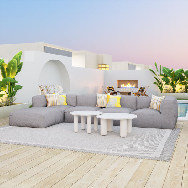 Zuo Modern Ola Coffee Table Set (2-piece) In White – Modern Aluminum Design For Chic Hospitality & Home Spaces White Aluminum 704075-zuo-modern