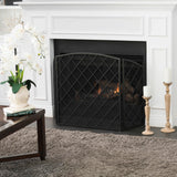 Christopher Knight Home® - Noble House - Amiyah 3 Panelled Iron Fireplace Screen