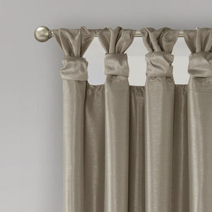 English Elm Twist Total Blackout Curtain Panel In Pewter 50X95" - Elegant Foam Back, Noise Reduction & Energy-Saving B03598299-GIGA