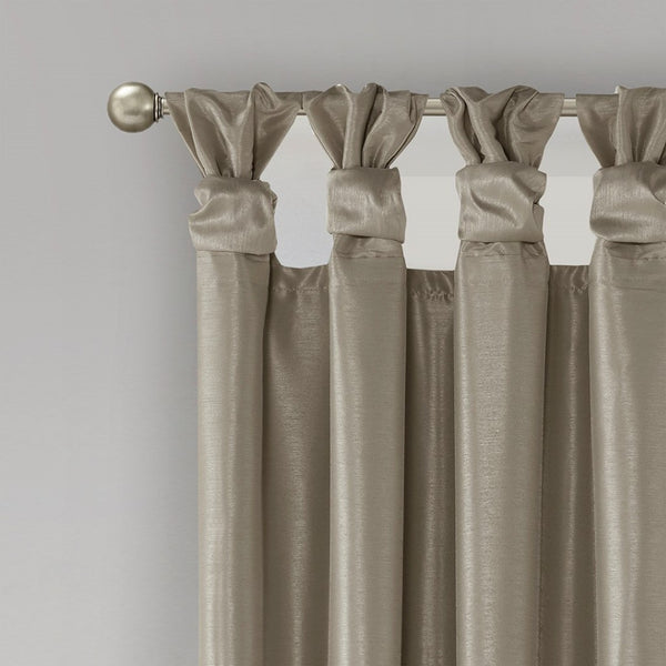 English Elm Twist Total Blackout Curtain Panel In Pewter 50X95" - Elegant Foam Back, Noise Reduction & Energy-Saving B03598299-GIGA