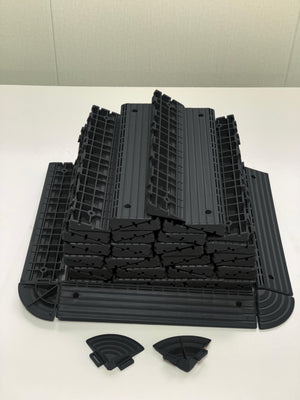 English Elm Auxiliary Interlocking Floor Tile Edge Strips Perimeter Kit for Outdoor Patio Brown Dark Gray W3022P298703