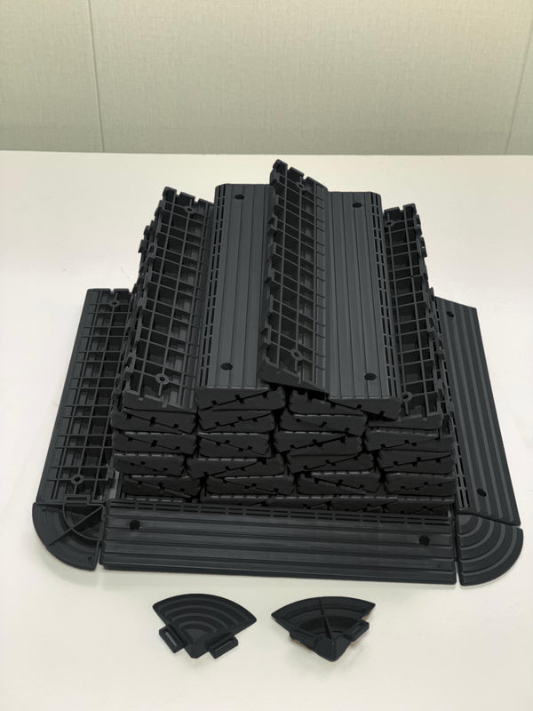 English Elm Auxiliary Interlocking Floor Tile Edge Strips Perimeter Kit for Outdoor Patio Brown Dark Gray W3022P298703