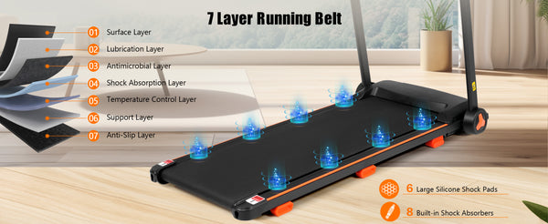 English Elm Treadmills Folding Home Fitness Machine 2.5hp Motor Shock Absorbing Belt Bluetooth Speaker N728P266573A