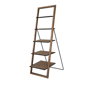 English Elm 24.8x26.4x72.4" Five Tier Fir Wood Ladder Bookshelf Farmhouse Iron Hardware Display W2078P499743