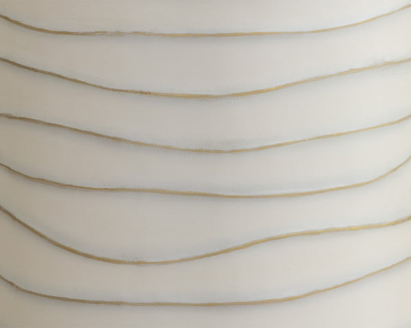 Sunpan Corey End Table - Handcrafted Concrete Design with Brass Accents for Stylish Indoor and Outdoor Spaces Summer Sand