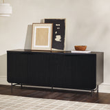 69" Scandinavian 4 Door Sideboard Black REED5DBL2 Walker Edison