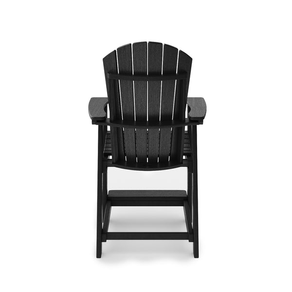 English Elm Adirondack Hdpe Poly Lumber Counter Chair Ergonomic Outdoor Stool for Patio Dining Black B195P198788