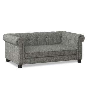 English Elm Elegant Linen Pet Sofa with Cushioned Seat for Dogs Scandinavian Modern Living Room W487P271480