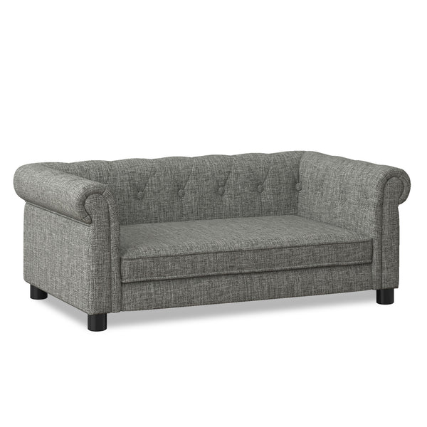 English Elm Elegant Linen Pet Sofa with Cushioned Seat for Dogs Scandinavian Modern Living Room W487P271480
