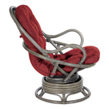 OSP Home Furnishings Tahiti Rattan Swivel Rocker Red