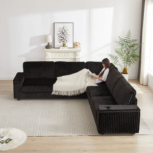 English Elm Chenille Cloud Sofa with Quilted Seat and Piano Key Backrest for Modern Living Rooms W834S00648