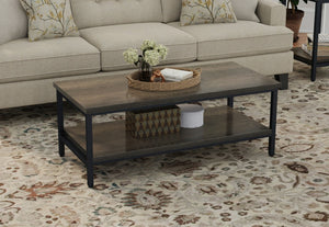 English Elm Wallace & Bay - Brown Coffee Table - Versatile Transitional Design With Warm Finish, Solid Wood & Easy-Care Surface B2709P212418-GIGA
