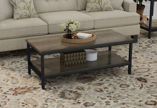 English Elm Wallace & Bay - Brown Coffee Table - Versatile Transitional Design With Warm Finish, Solid Wood & Easy-Care Surface B2709P212418-GIGA