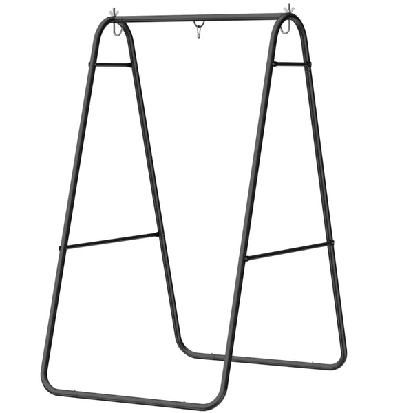 English Elm Egg Chair Hammock Stand Heavy Duty Steel a Frame Outdoor Patio Swing Support Black T3971P475546