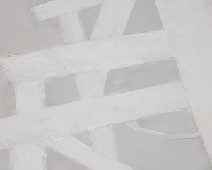 Sunpan Breaking Barriers Contemporary Wall Art - Hand-Painted Monochrome Design in Black Floater Frame