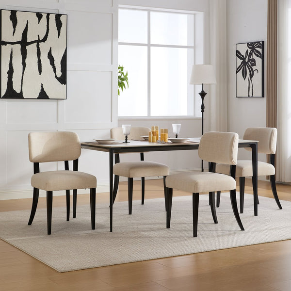English Elm Wooden Farmhouse Dining Chairs Set of 2 Upholstered Seats Solid Legs for Kitchen W3244P392827