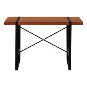 English Elm Computer Desk, Stylish Brown Laminate With Black Metal Legs, Modern Workspace For Home & Office B2710P219878
