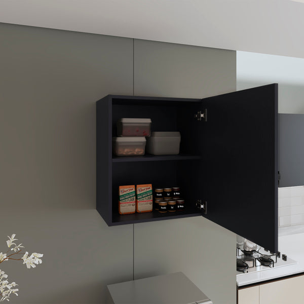English Elm Manchester Wall Cabinet 20" Wide One-Door with Two Shelves — Space-Saving, Sleek White Finish, Easy Install Black 26 L x 21 W x 4 H B200P235846