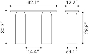 Luxor Console Table Multicolor 109761 Zuo Modern