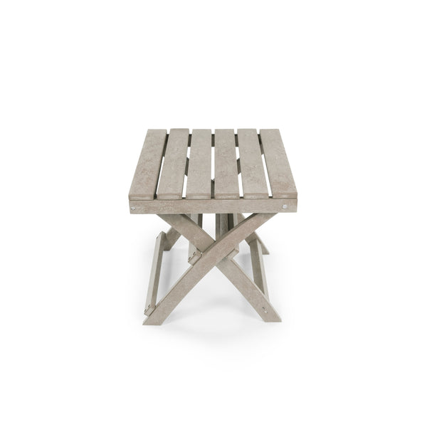 English Elm Seaview Recycled Hdpe Outdoor Folding Side Table Uv Resistant Patio Deck Use Sand B2745P409727