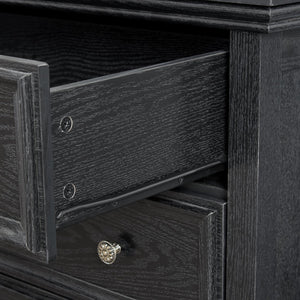 English Elm Modern 5 Drawers Dresser with Smooth Glide Drawers, Stylish Metal Handles & Unique Stable Feet Organizer for Bedroom and Living Room Storage (45.87"L x 20.08"W x 11.03"H) Black W2275P149804