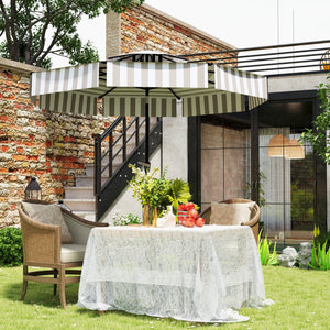 English Elm Outsunny 8.6 Ft Vented Patio Market Umbrella with Crank Tilt and Upf 30 Protection W2225P485589