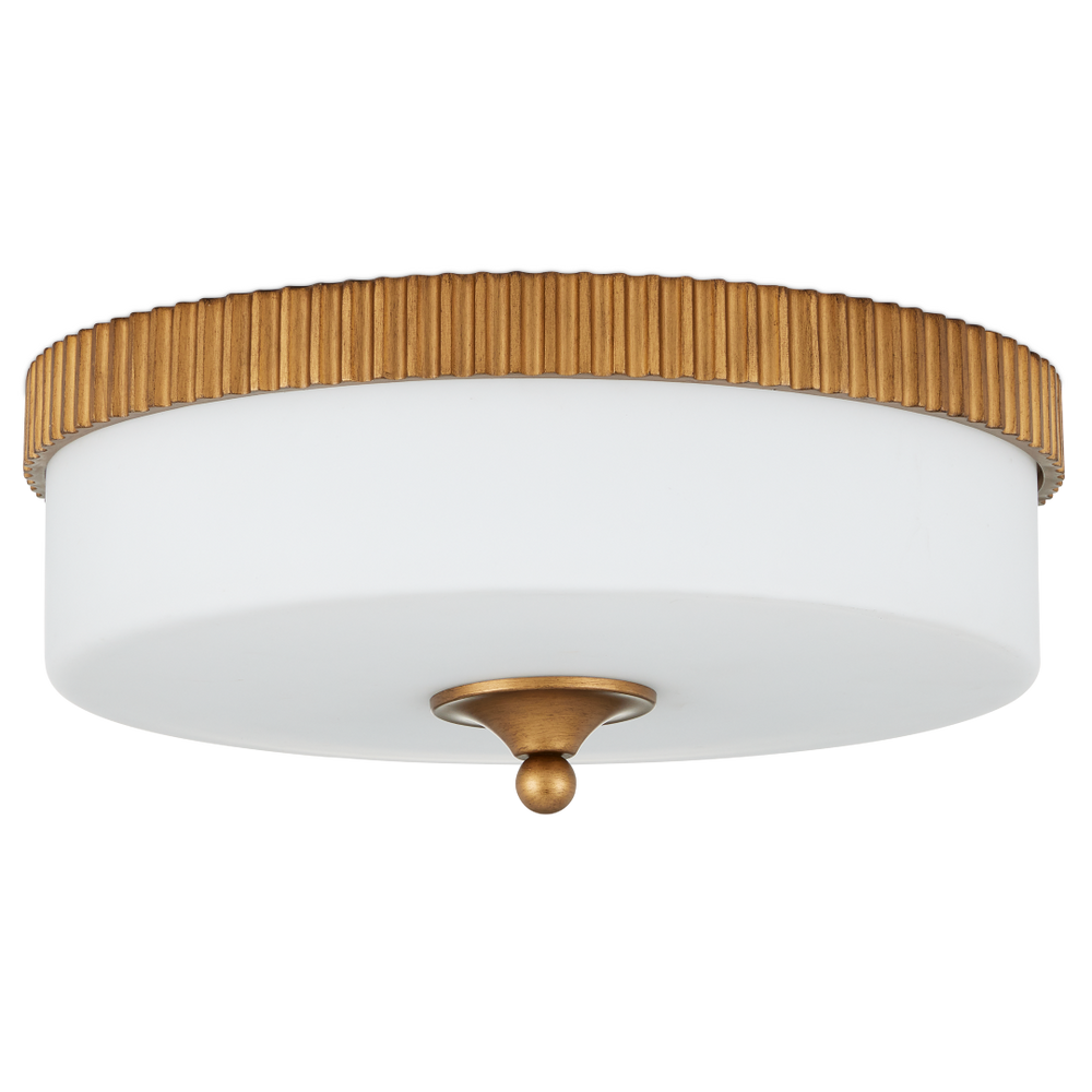Bryce Gold Flush Mount - Elegant Contemporary Dome Ceiling Light with Integrated LED & Frosted Glass