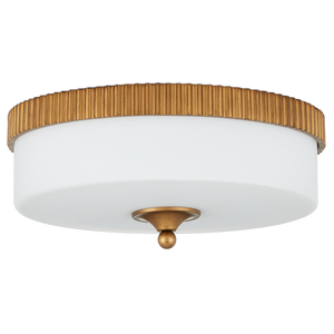 Bryce Gold Flush Mount - Elegant Contemporary Dome Ceiling Light with Integrated LED & Frosted Glass