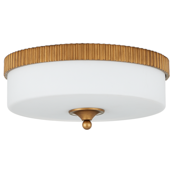 Bryce Gold Flush Mount - Elegant Contemporary Dome Ceiling Light with Integrated LED & Frosted Glass