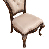 English Elm Ravenda Beige and Brown Side Chairs With Flared Back Legs and Padded Seat (Set Of 2)