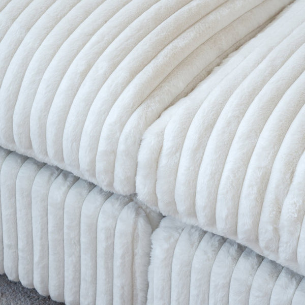 English Elm Pixel Modern Modular Sofa - Versatile Beige Corduroy L-Shaped Sectional For Cozy Living Spaces B341S00034-GIGA