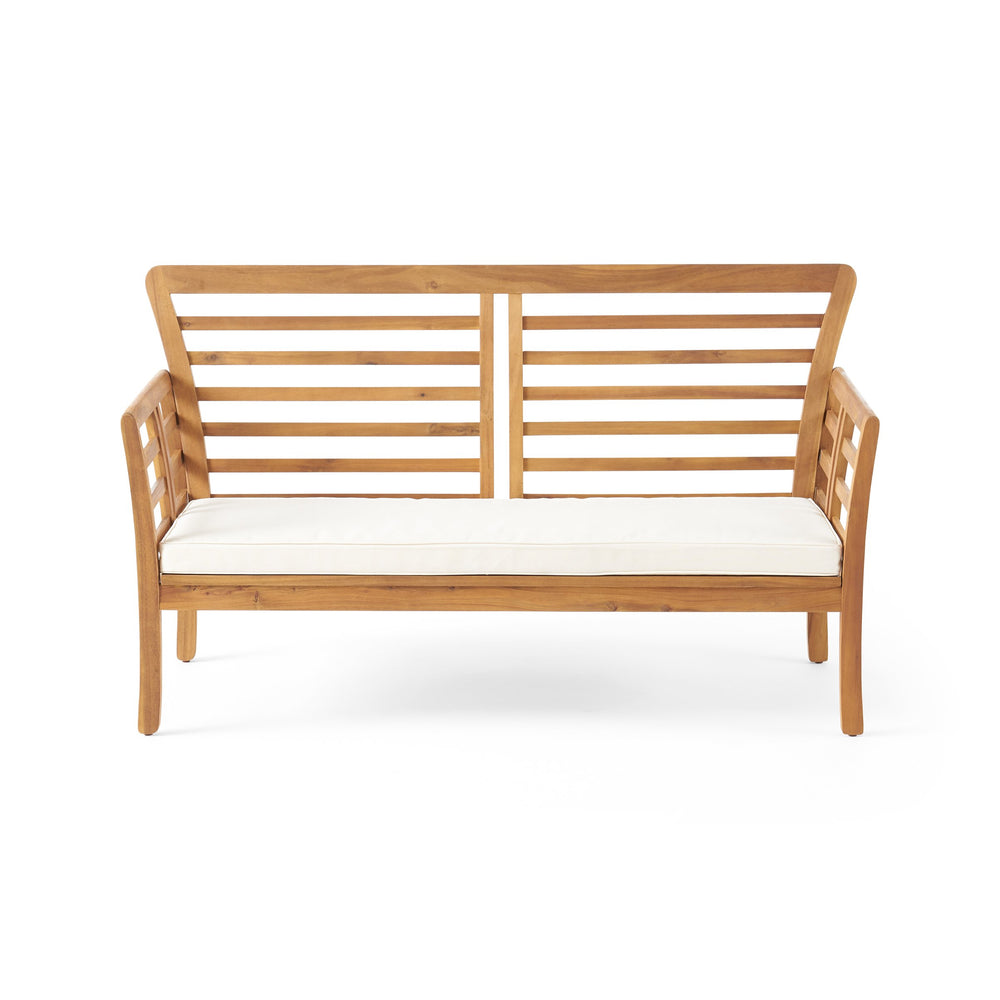 English Elm Caydon Outdoor Loveseat Solid Acacia Hardwood Open Slat Frame Patio Bench Seating 56818.00WTC