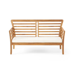 English Elm Caydon Outdoor Loveseat Solid Acacia Hardwood Open Slat Frame Patio Bench Seating 56818.00WTC