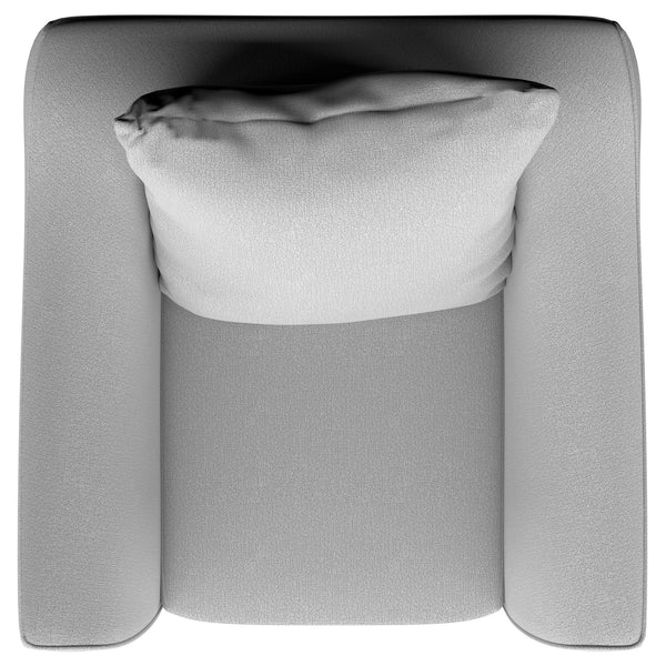 English Elm Alcazar Sleek Gray Mist Upholstered Track Arm Accent Chair with Tapered Legs for Modern Elegance B062P358472