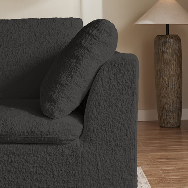 English Elm 110" Cloud Sectional Sofa Modular L-Shape with Ottoman, Chenille Fabric, Deep Seats, 7 Pillows Included Gray W1359S00016